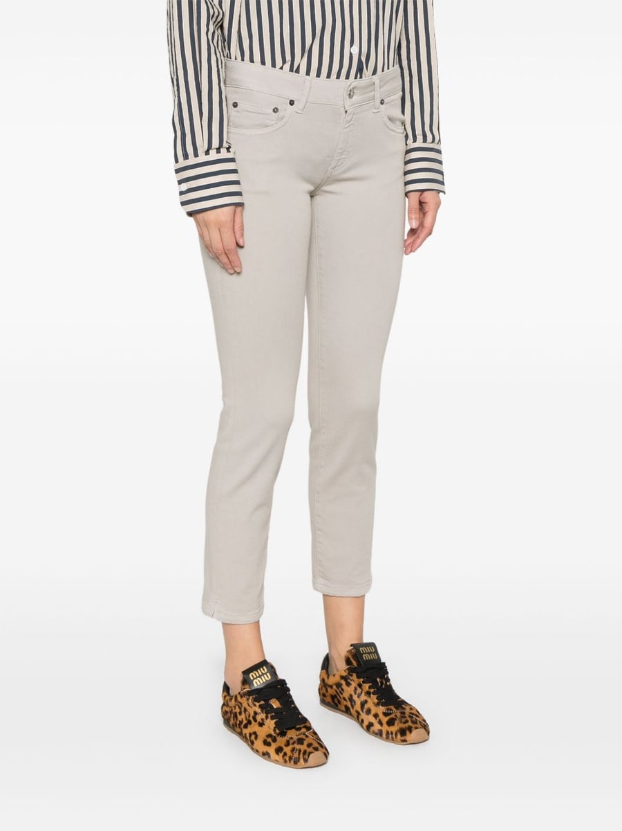 DONDUP Pantaloni skinny in cotone elasticizzato grigio, view 5