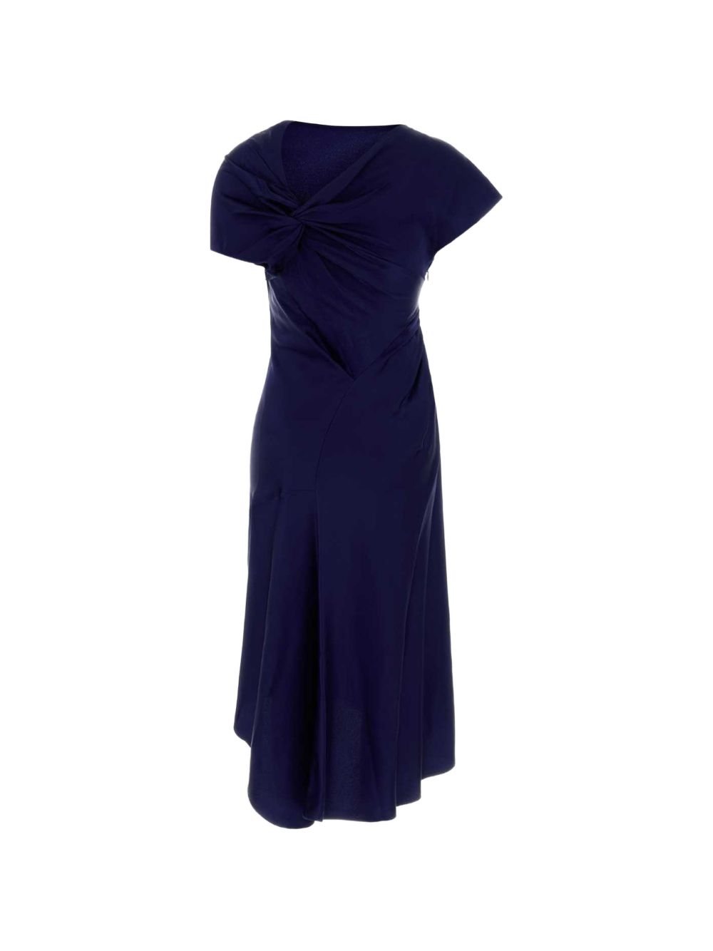 Victoria Beckham Abito midi blu con tagli asimmetrici, view 2