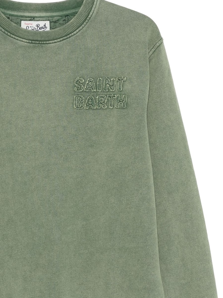 MC2 SAINT BARTH Felpa Ponza Vintage in cotone verde, view 2