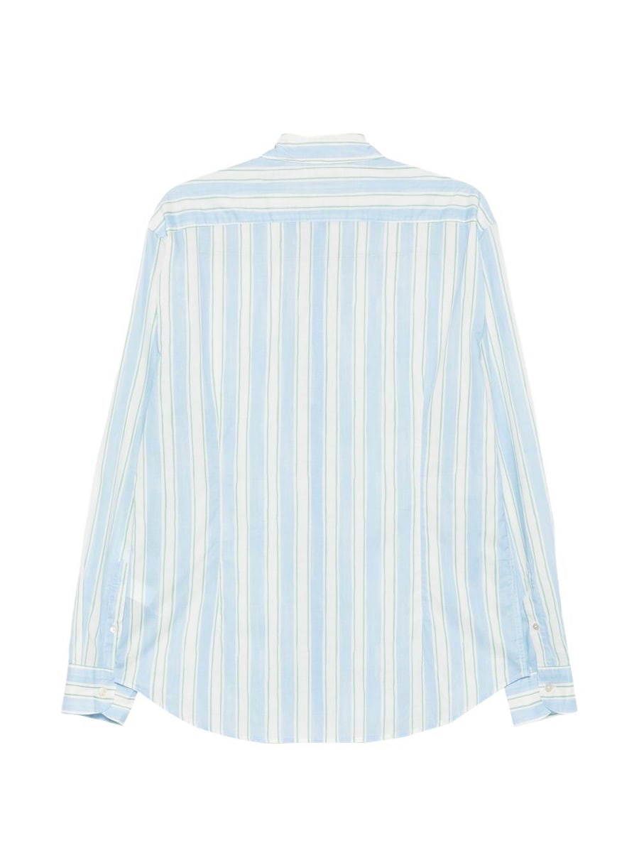 MC2 SAINT BARTH Camicia Sikelia in cotone a righe bianche e azzurre, view 3