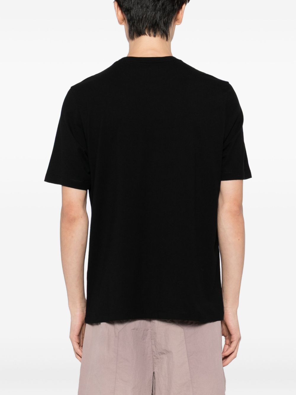MAISON KITSUNE T-shirt in cotone nero con logo, view 2