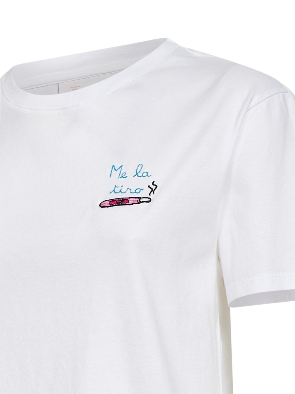 MC2 SAINT BARTH T-shirt Emilie di cotone bianco con ricamo, view 2