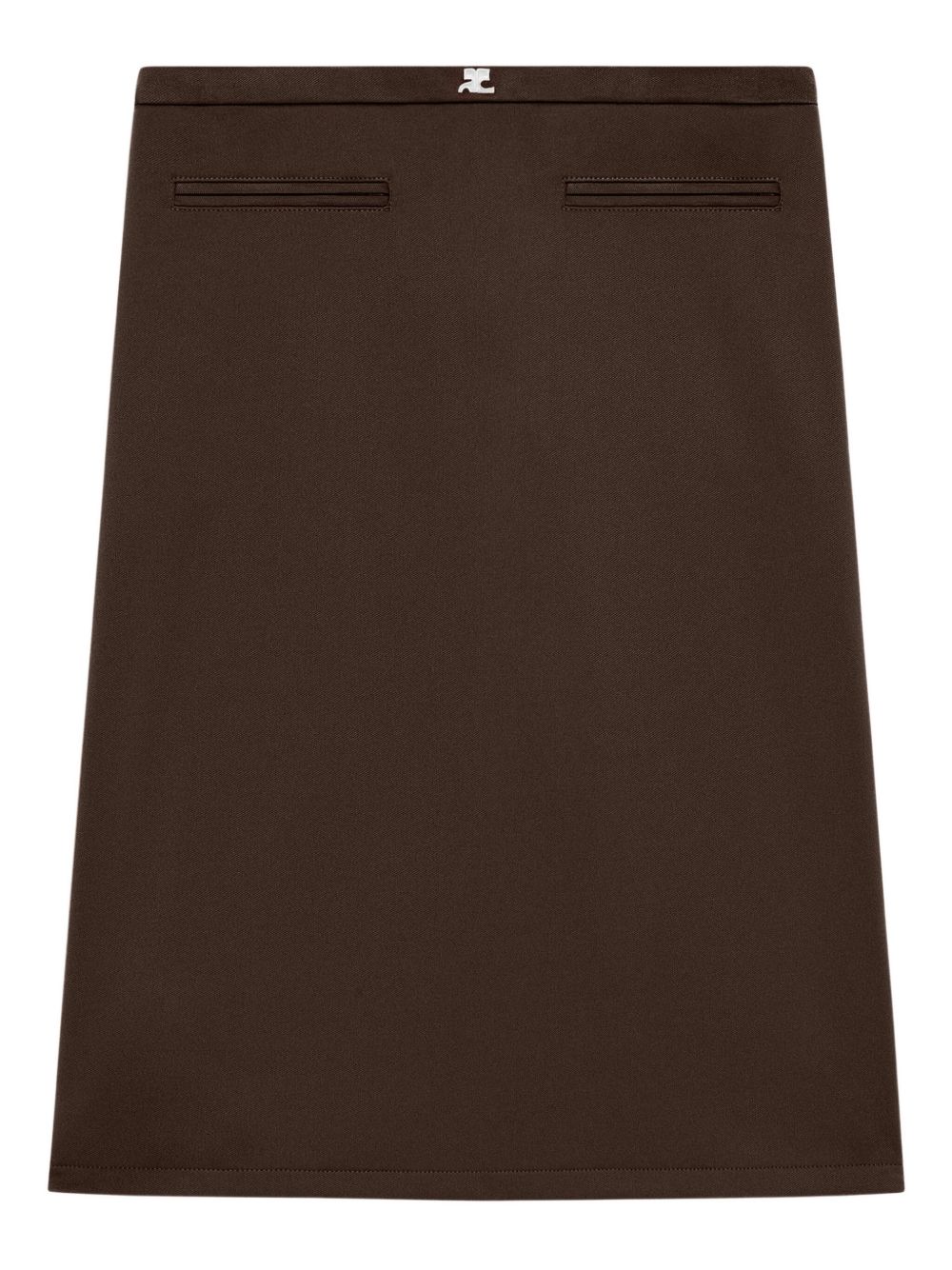 COURREGES Gonna marrone con mini tasche frontali