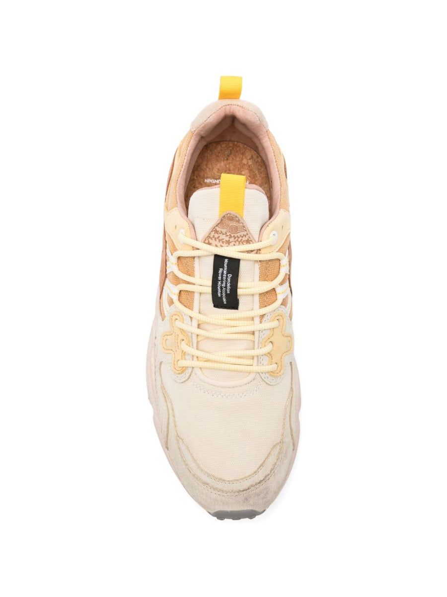 FLOWER MOUNTAIN Sneakers multicolore beige e marrone, view 3