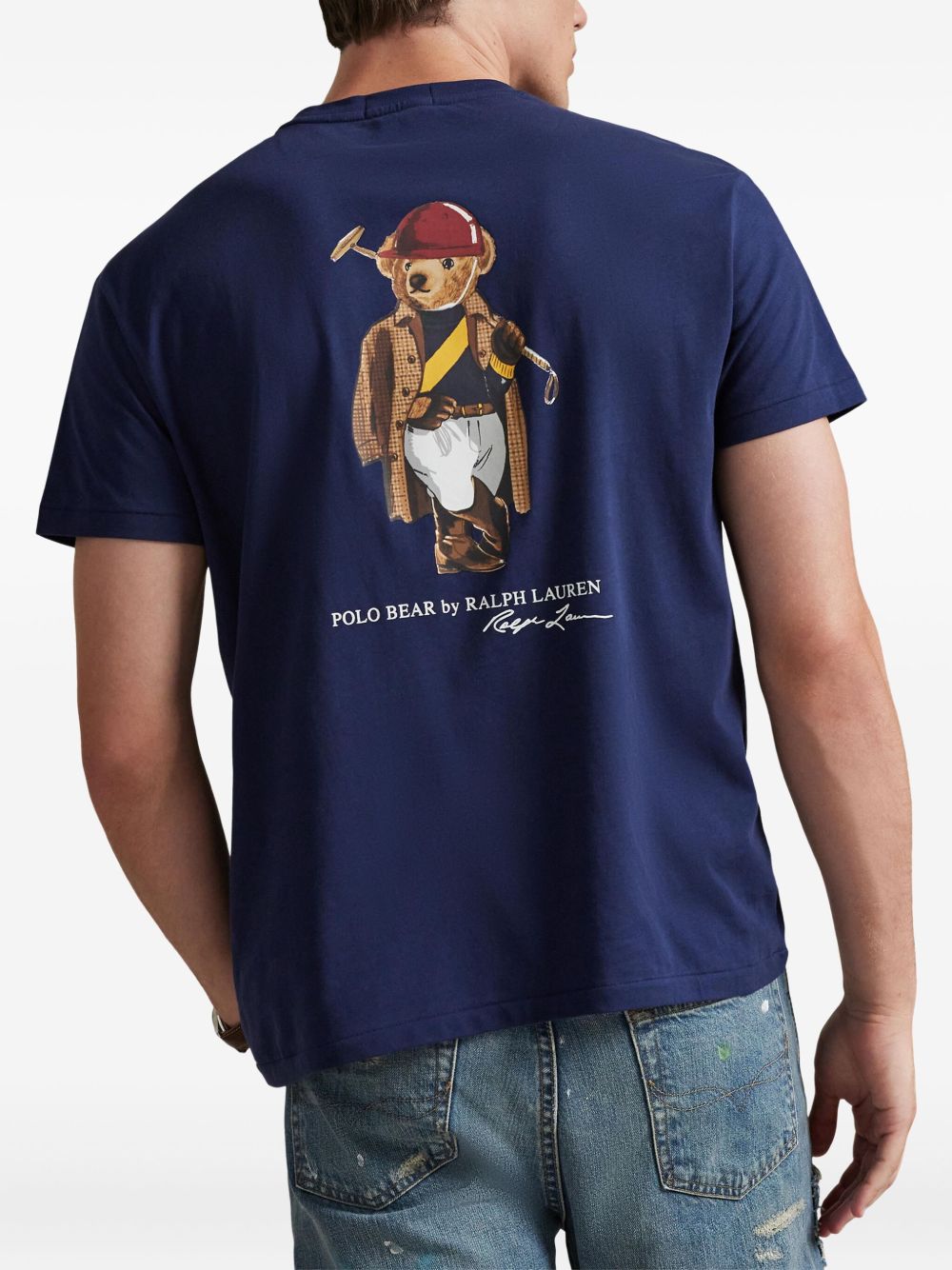 Polo Ralph Lauren T-shirt blu con logo sul petto, view 2