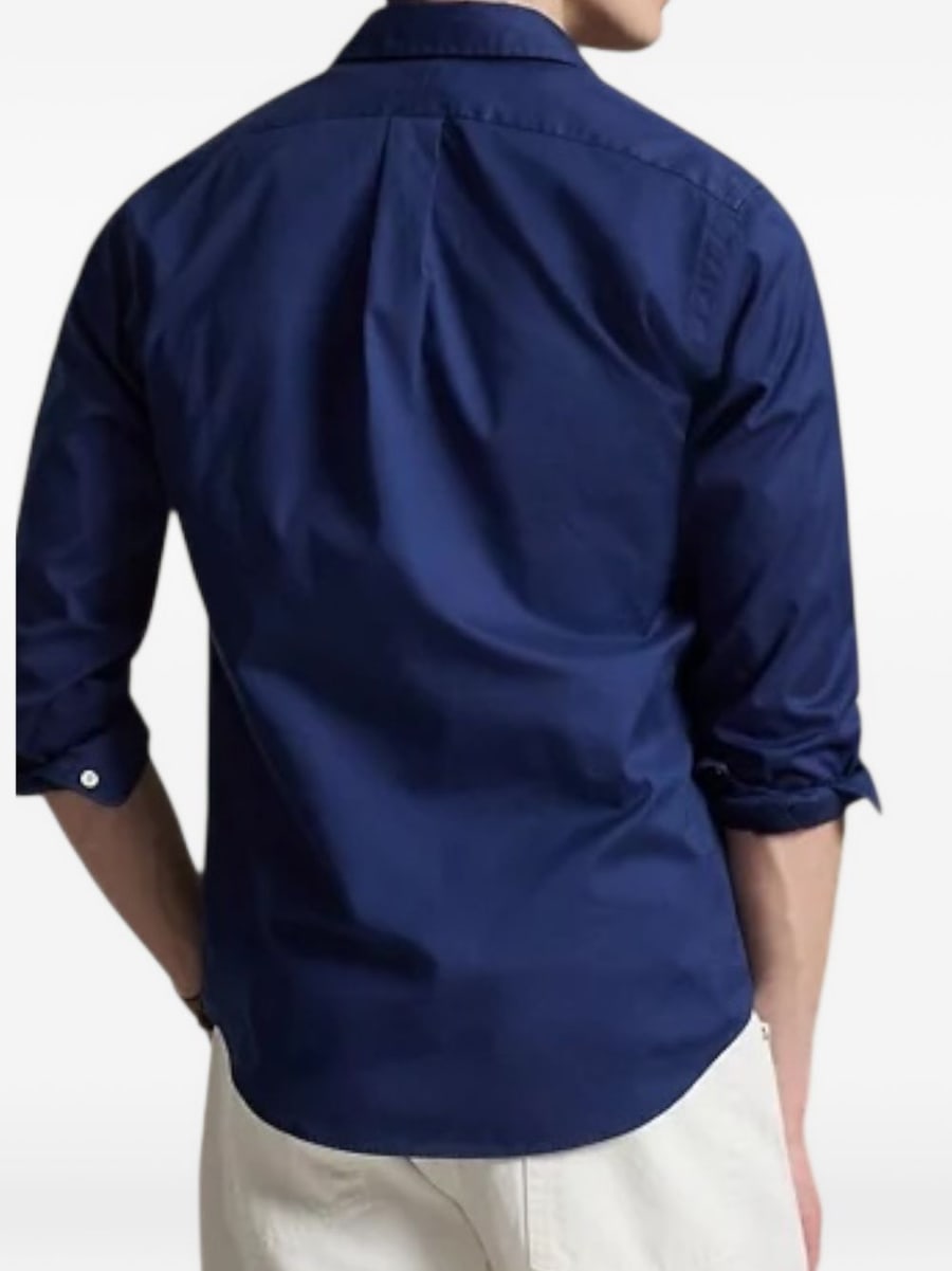 Polo Ralph Lauren Camicia blu con logo ricamato sul petto, view 3