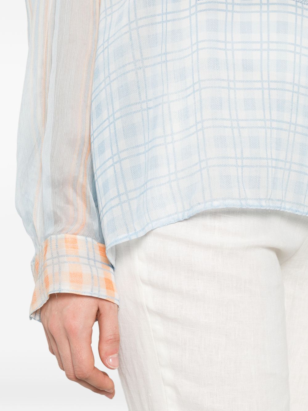 ERMANNO SCERVINO Camicia semitrasparente con fantasia geometrica celeste, view 2