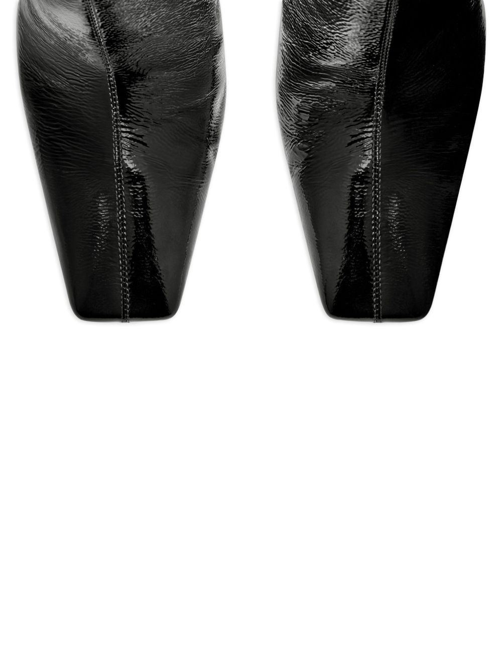 COURREGES Stivale in pelle con tacco nero, view 2
