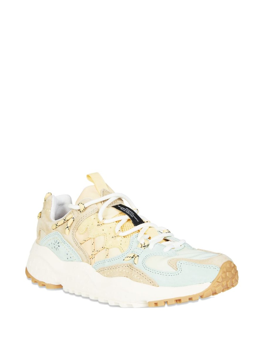 FLOWER MOUNTAIN Sneakers multicolore celeste, giallo e beige, view 3