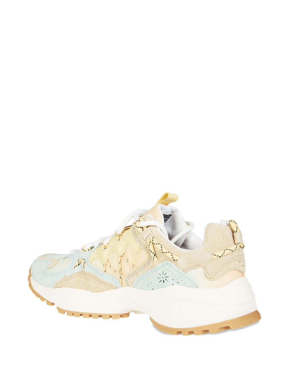 FLOWER MOUNTAIN Sneakers multicolore celeste, giallo e beige, view 2