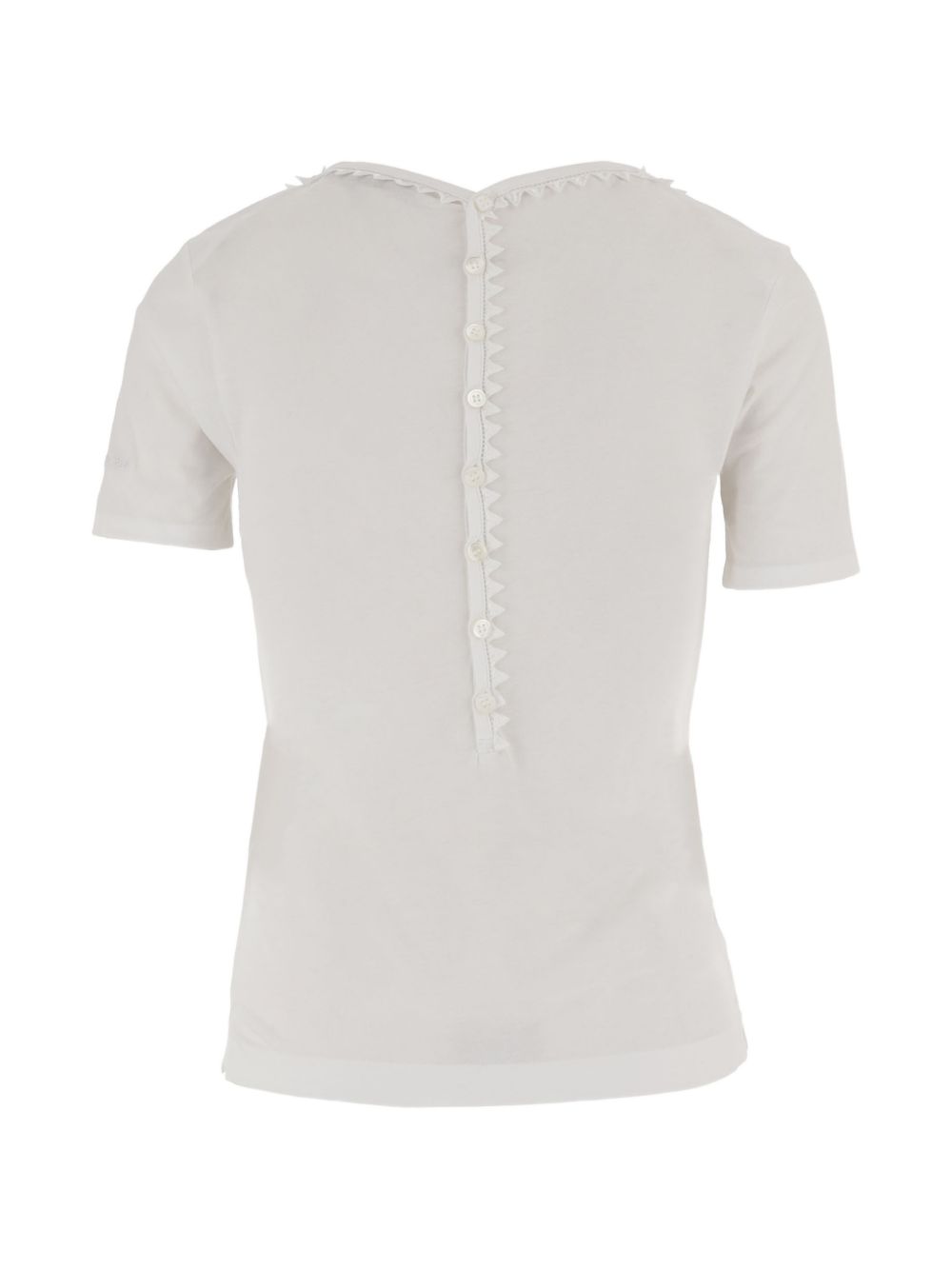 Jacquemus T-shirt in cotone bianco con bottoncini, view 2