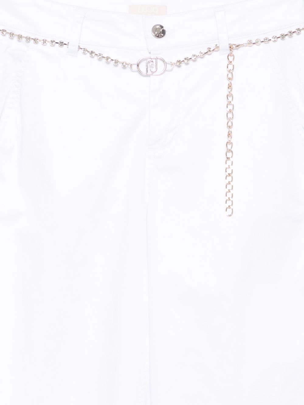 LIUJO Pantaloni con catenina in vita bianchi, view 2