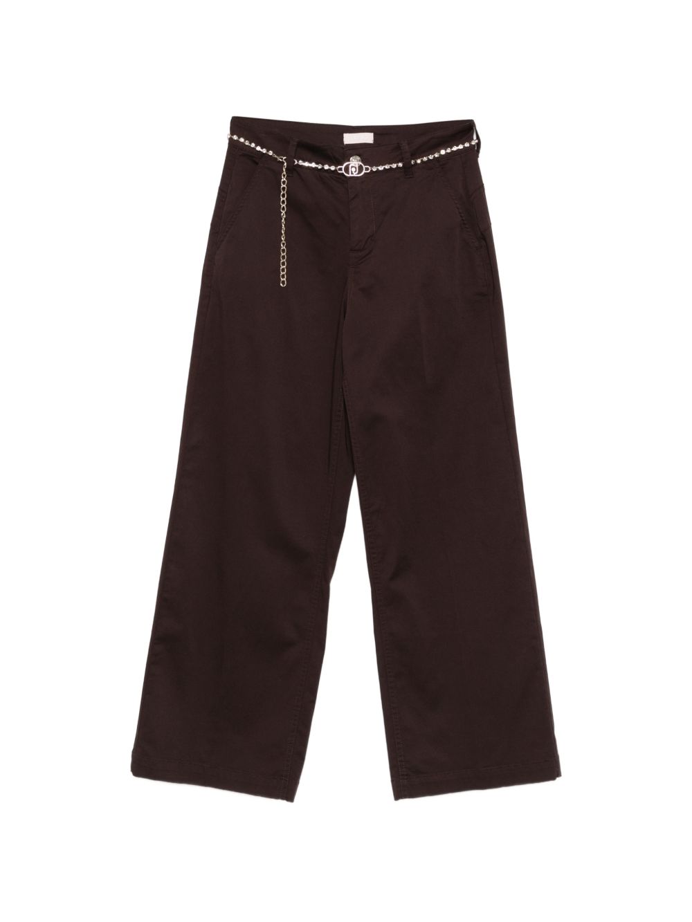 LIUJO Pantaloni con catenina in vita marroni