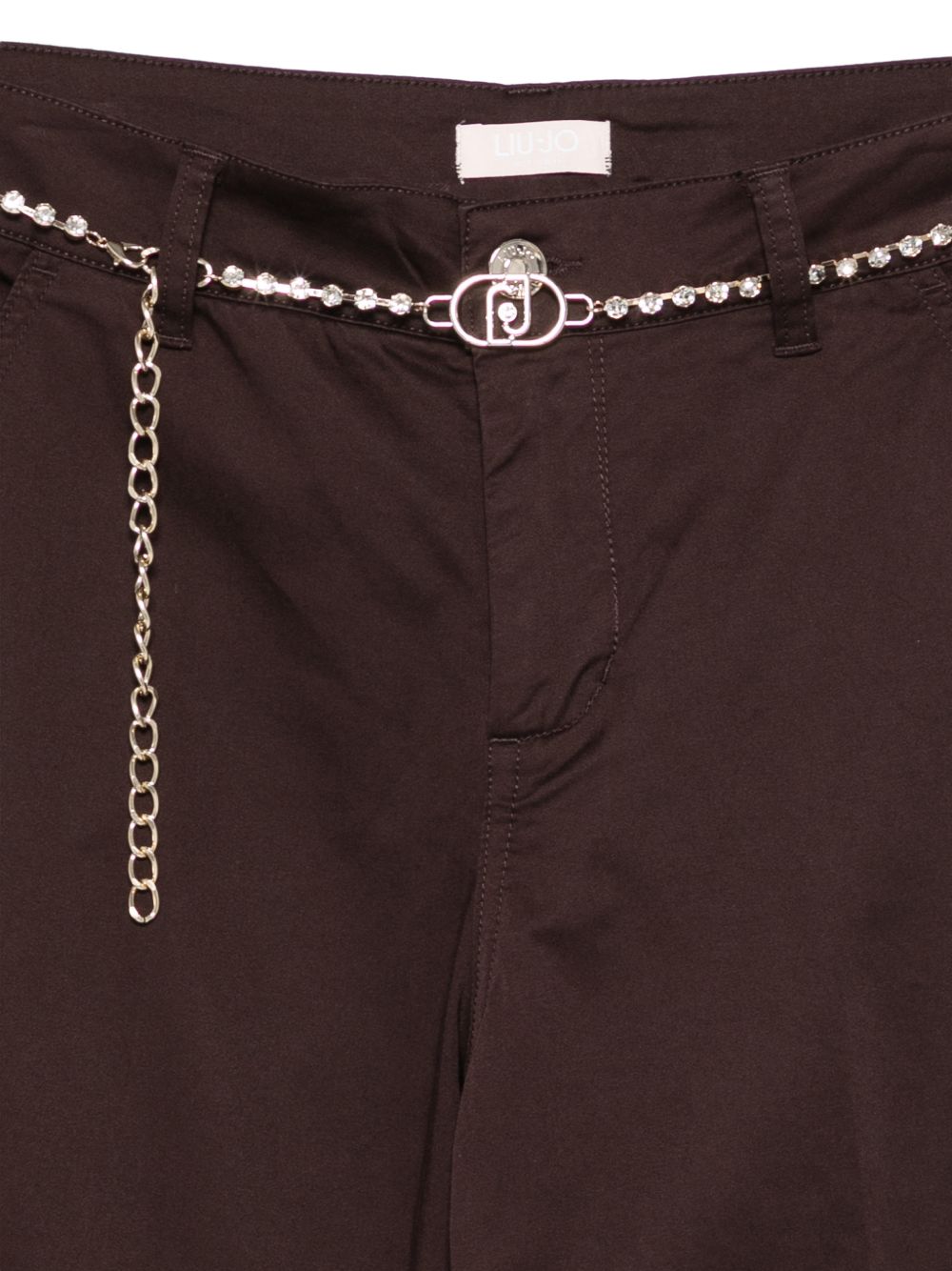 LIUJO Pantaloni con catenina in vita marroni, view 2