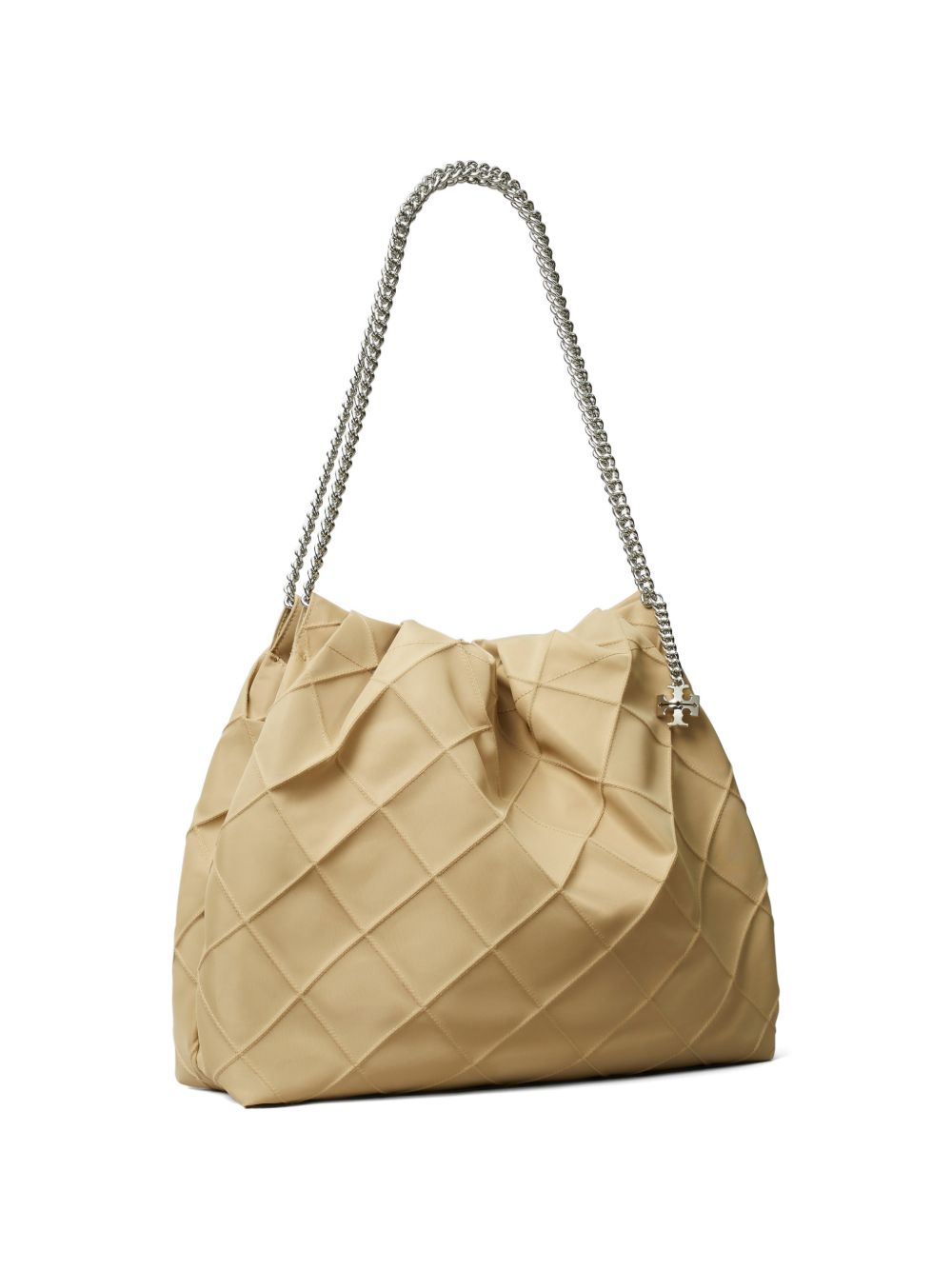 Tory Burch Borsa a spalla beige con catena argento, view 2