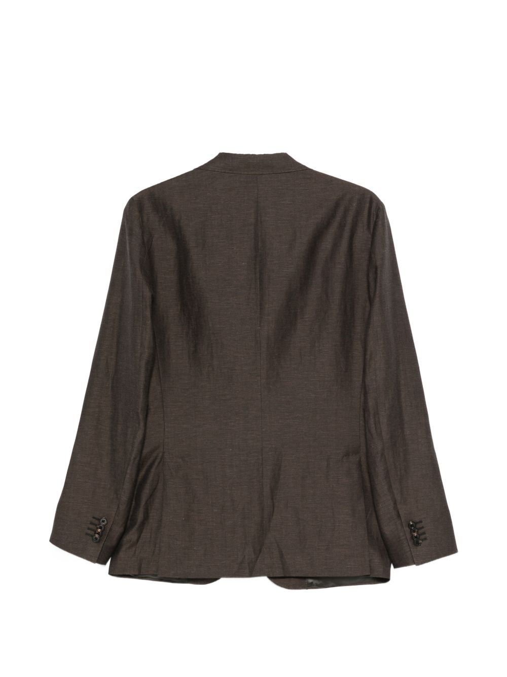 Corneliani Giacca monopetto in lina misto lino marrone, view 2