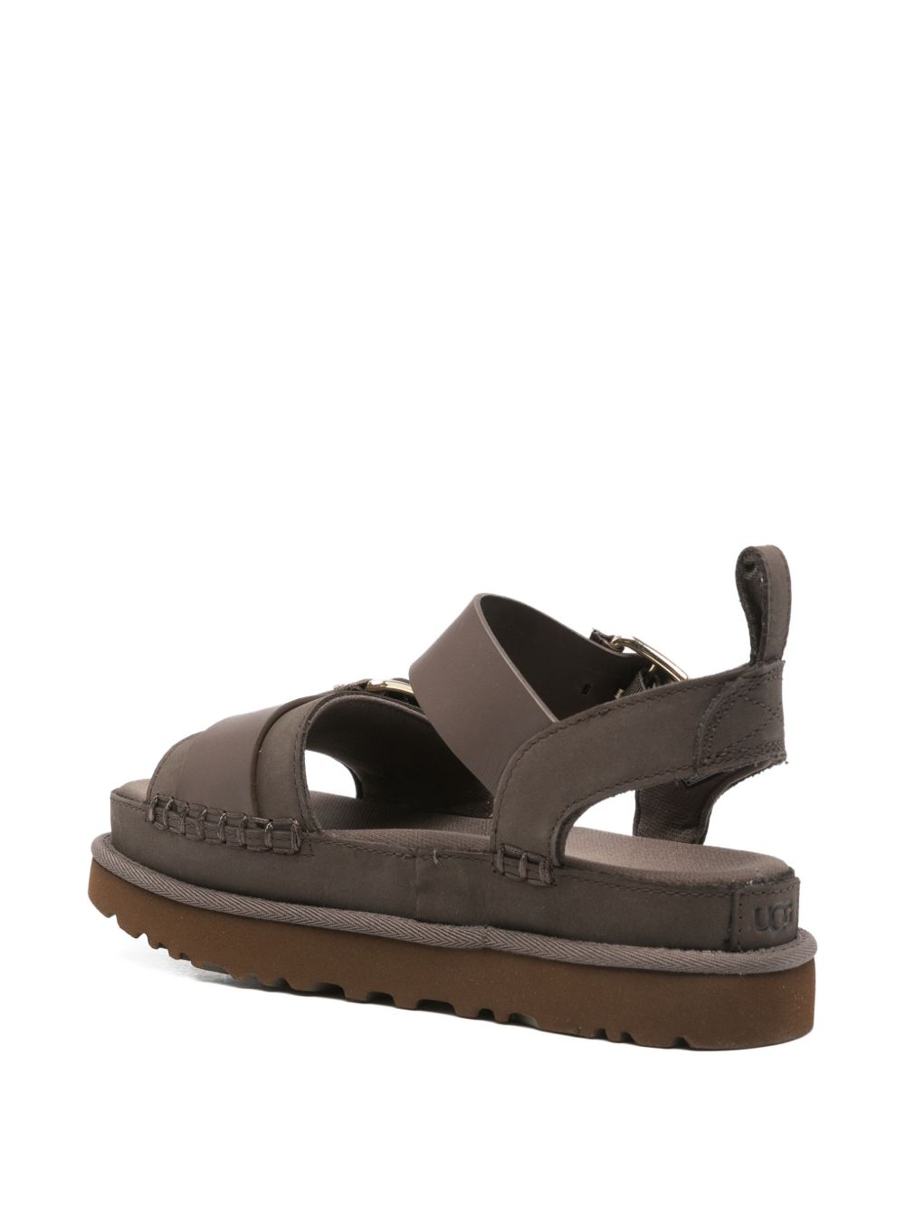 UGG Sandali bassi marroni in pelle, view 2
