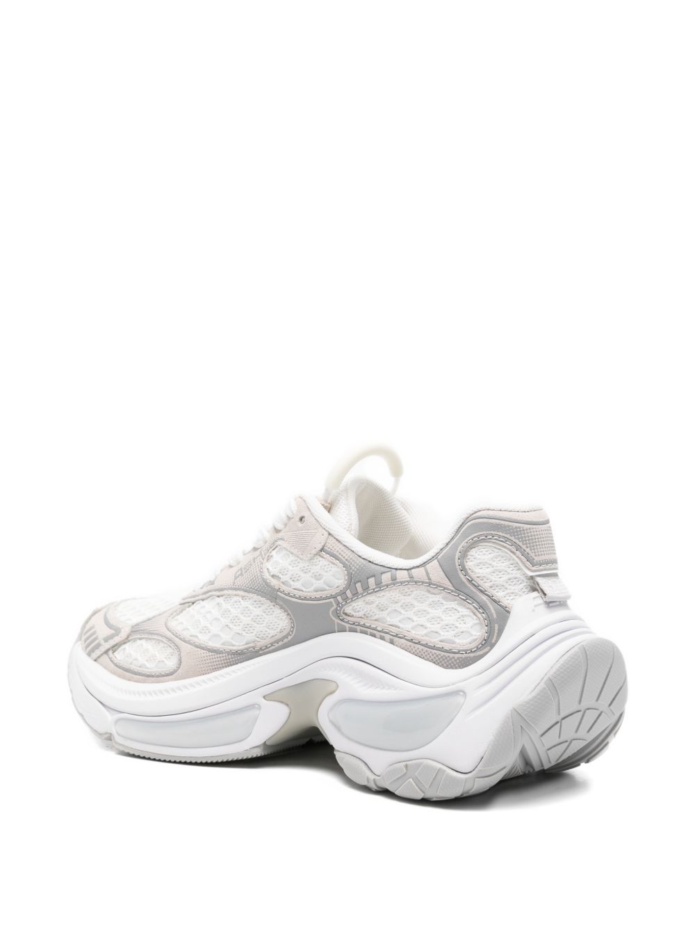 ASH Sneakers Dragon 06 in pelle bianca e argento, view 2