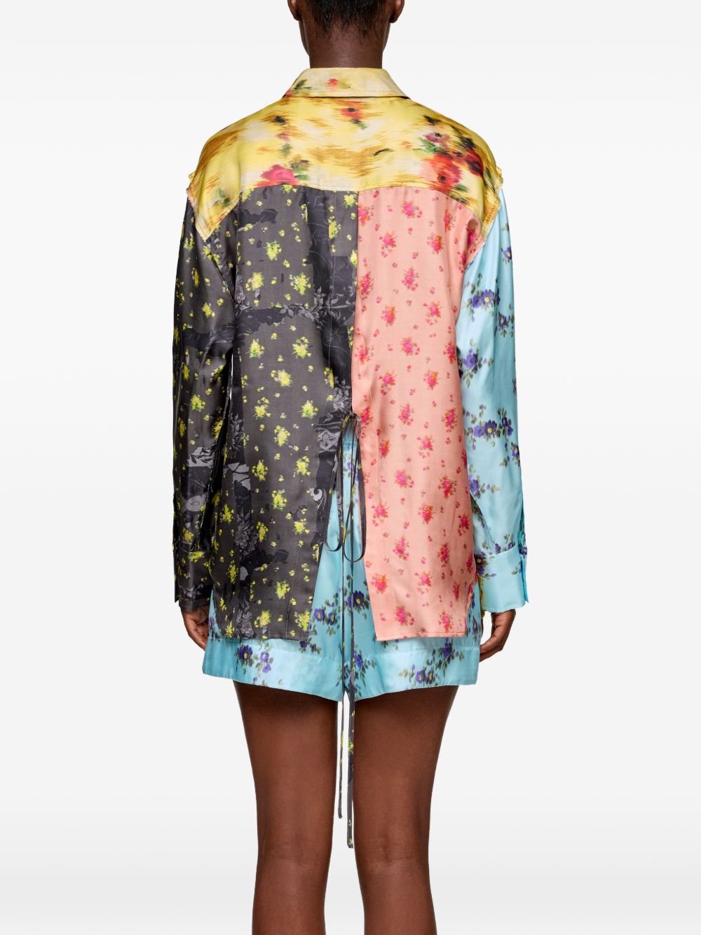 Ganni Camicia in seta multicolore con fantasia, view 2
