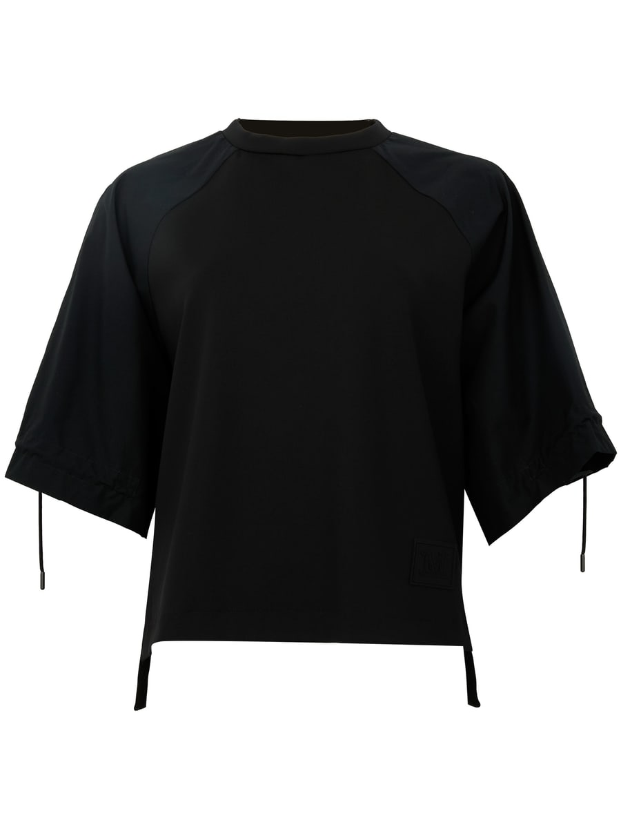 Max Mara Top West elegante con coulisse alle maniche nero