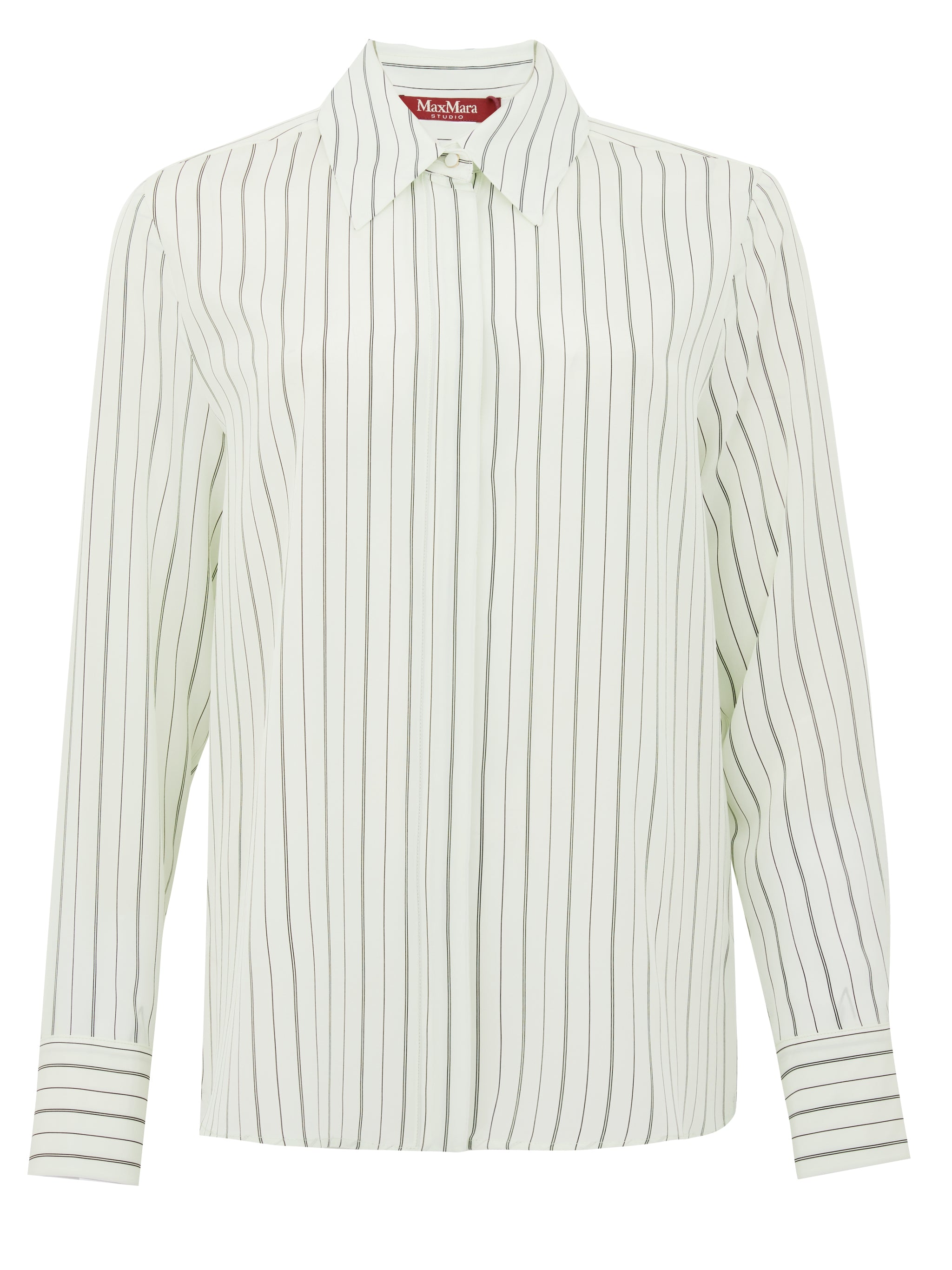 Max Mara Studio Camicia Flirt a righe verdi