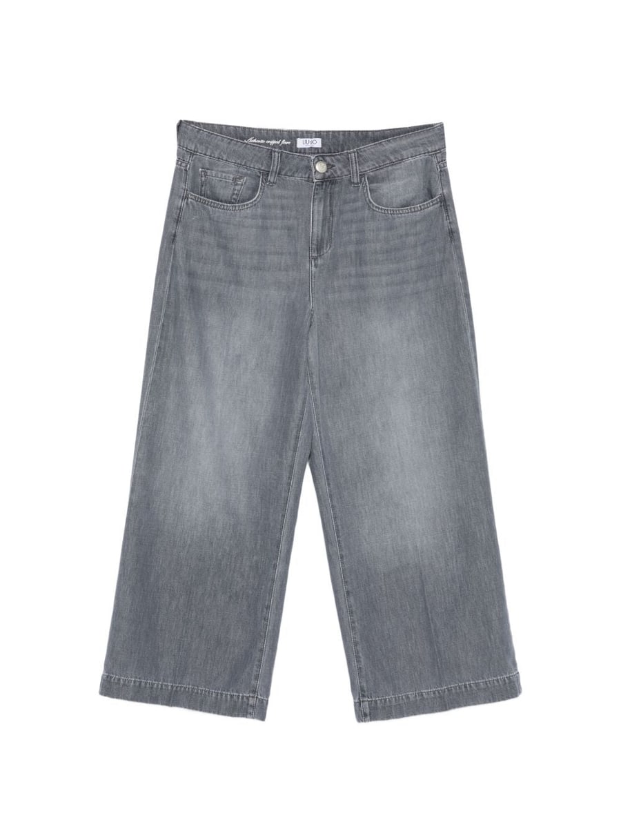 LIUJO Jeans grigio a gamba larga
