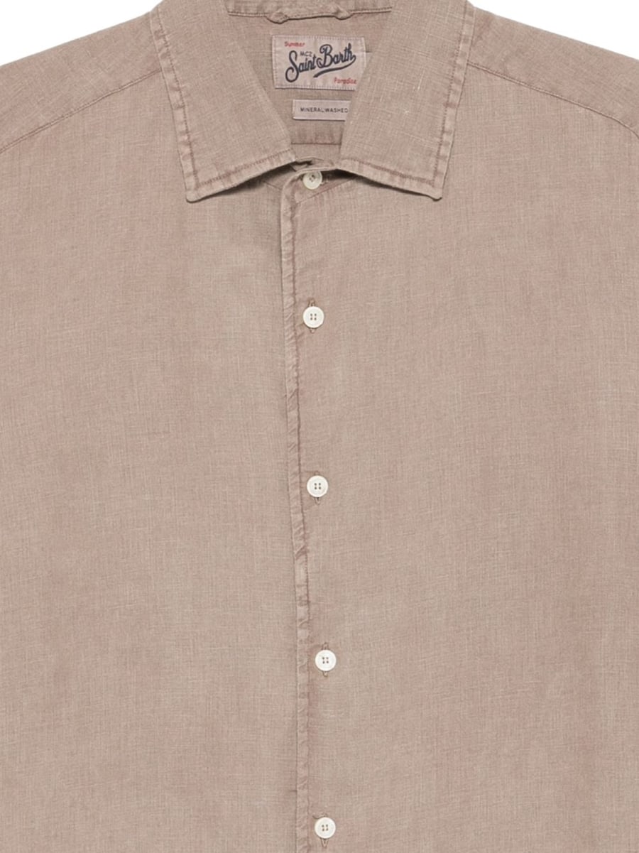 MC2 SAINT BARTH Camicia Raphael in lino beige, view 3