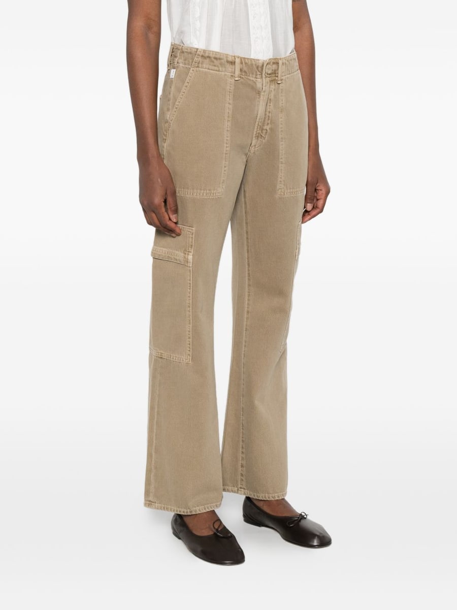 CITIZENS OF HUMANITY Jeans Clina a zampa beige con tasche, view 4