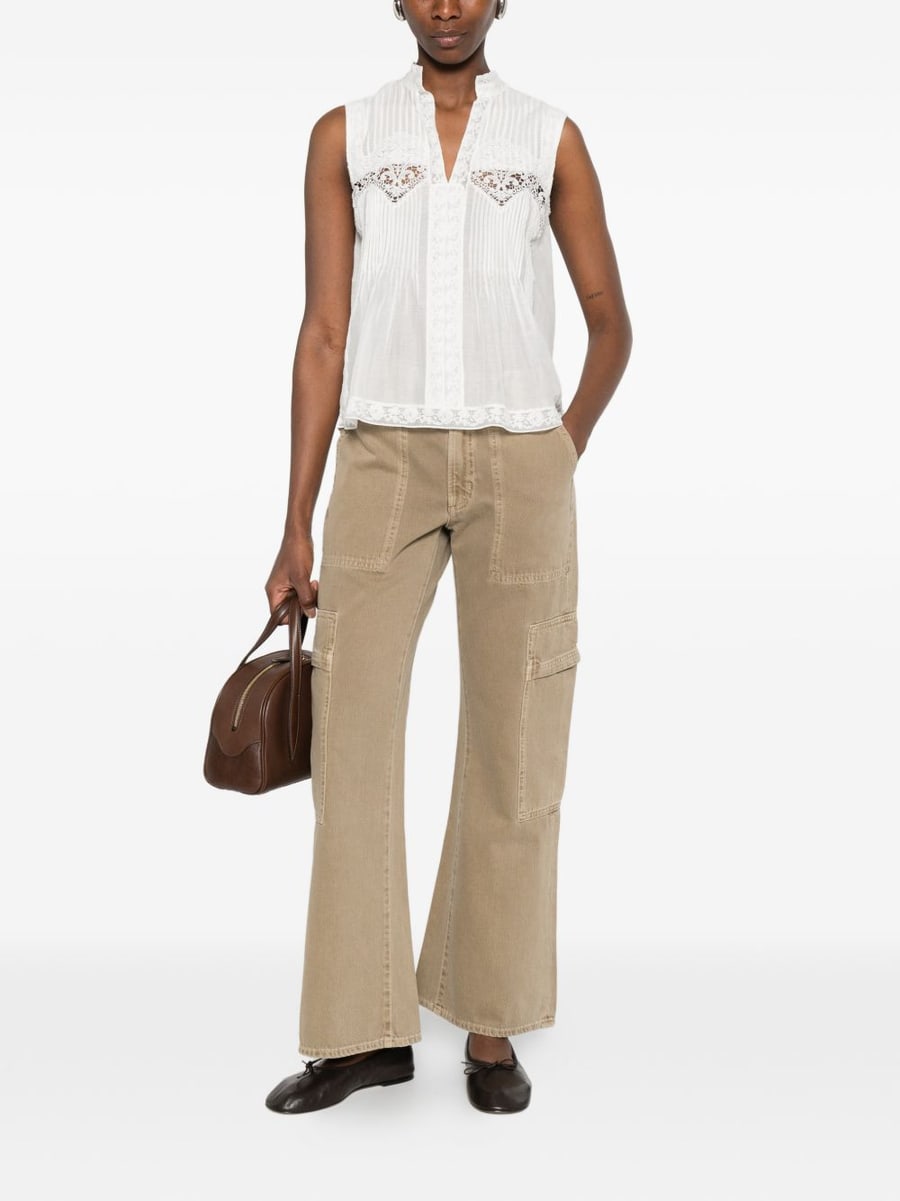 CITIZENS OF HUMANITY Jeans Clina a zampa beige con tasche, view 5