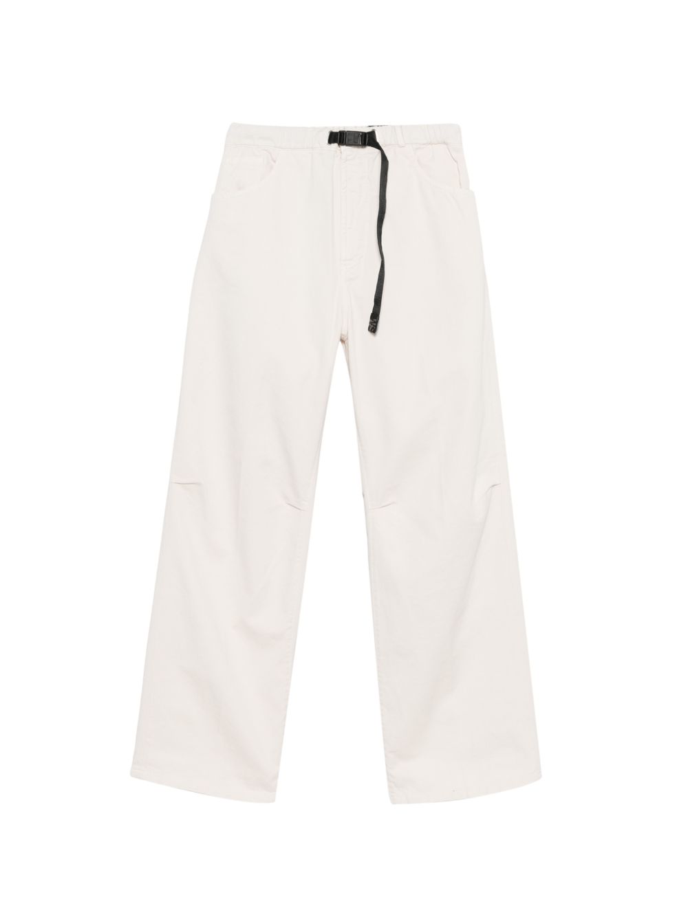 WHITE SAND Pantaloni in cotone bianco con cintura nera