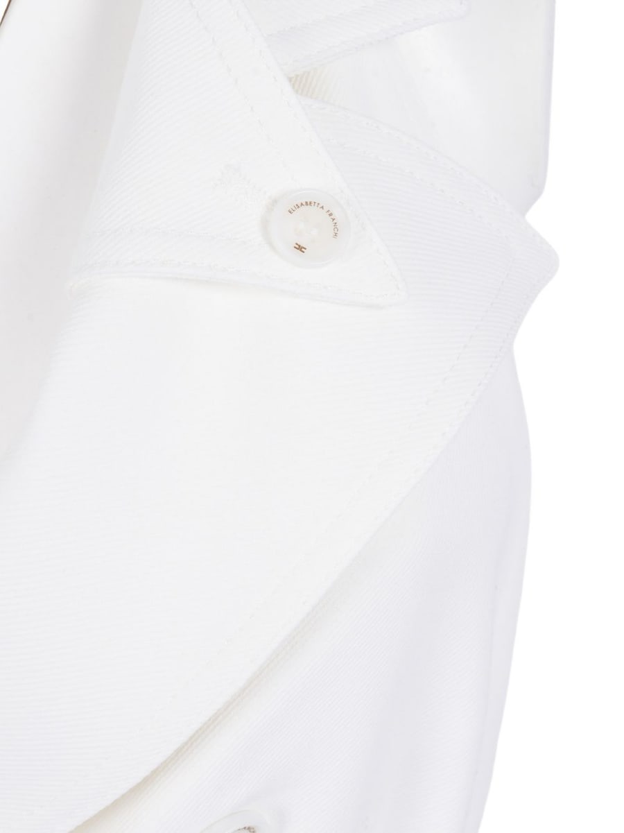 Elisabetta Franchi Gilet bianco con cintura in vita