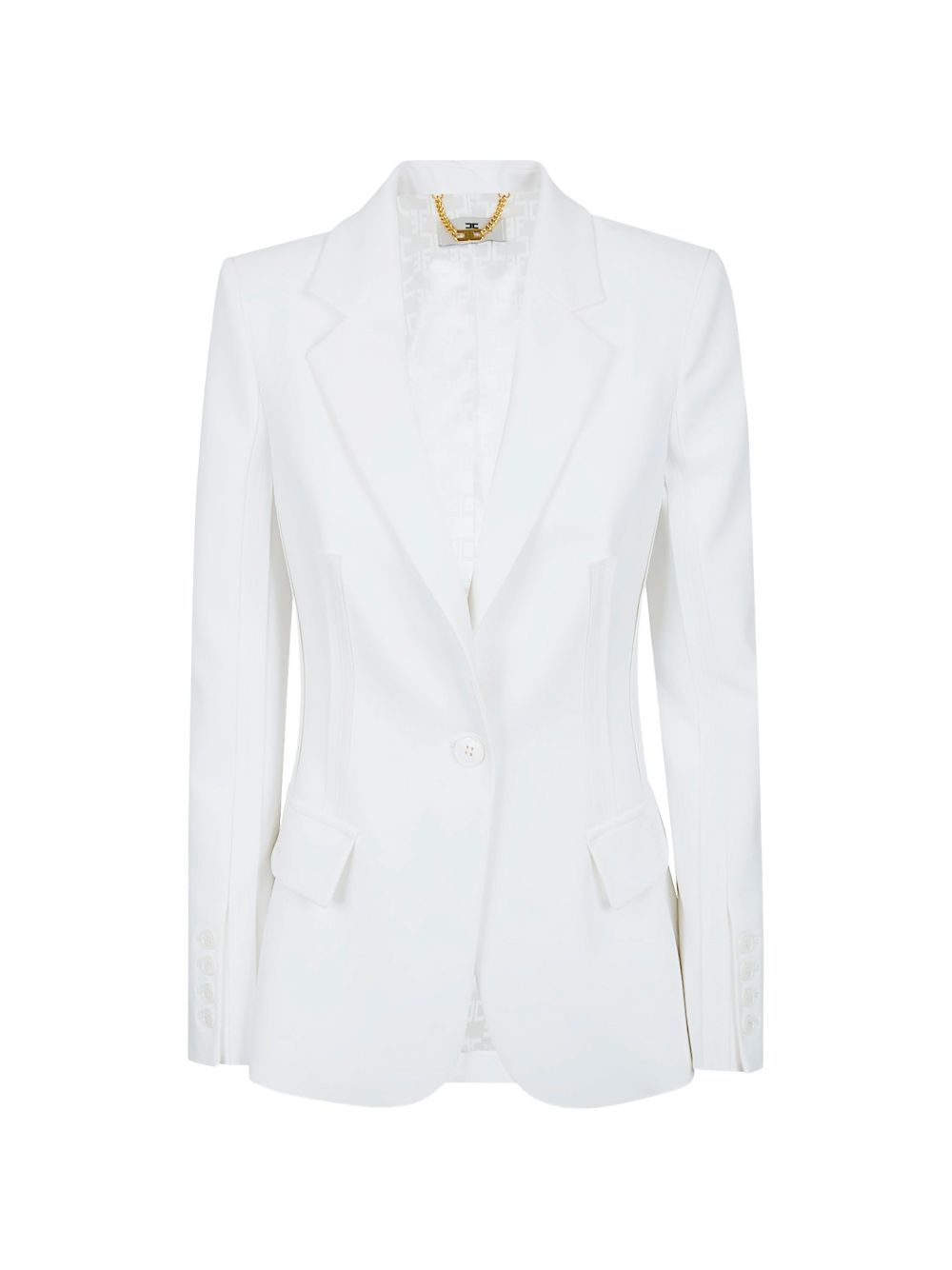 Elisabetta Franchi Blazer strutturato elegante color avorio