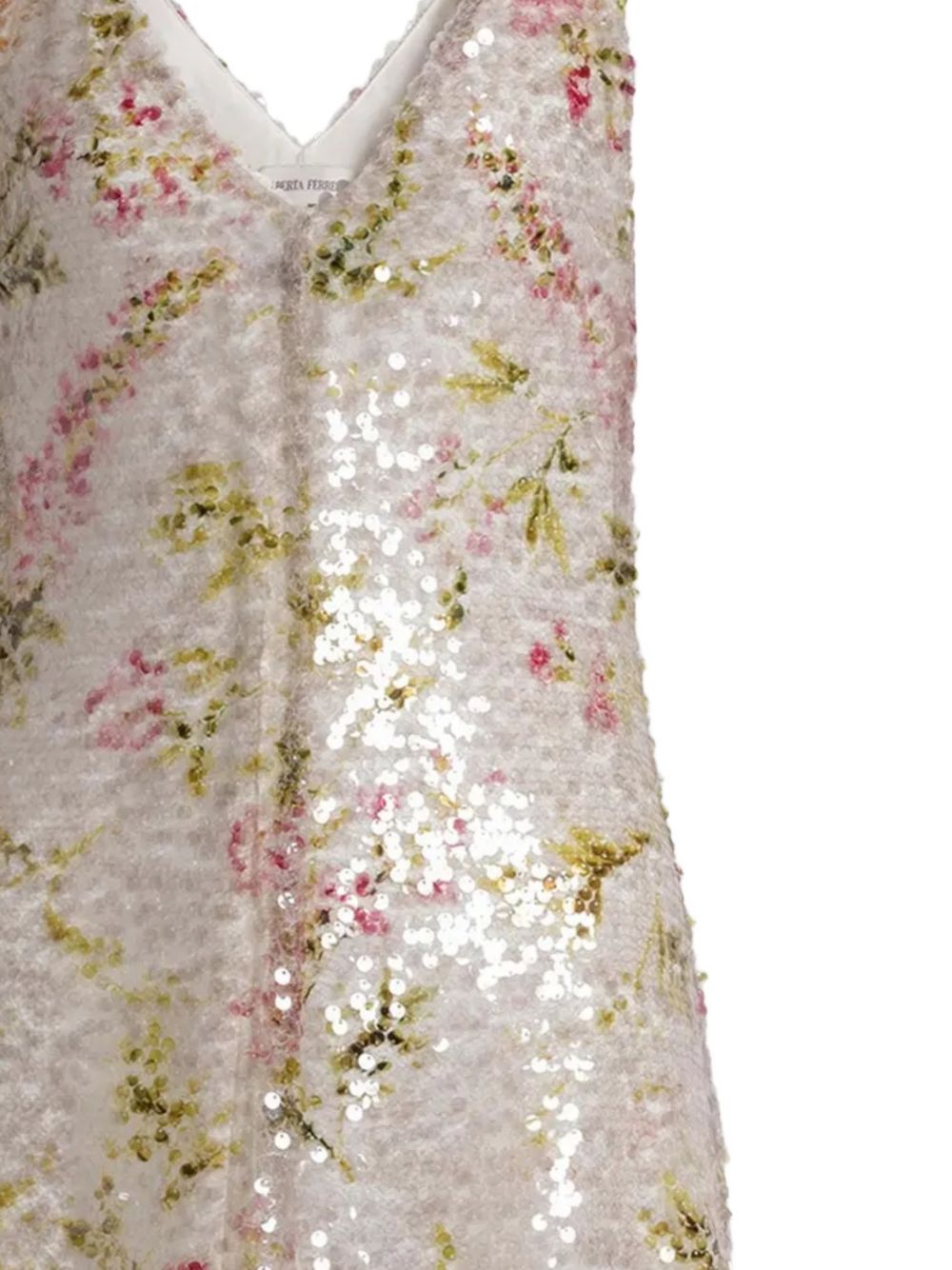 ALBERTA FERRETTI Abito lungo con paillettes effetto floreale, view 2