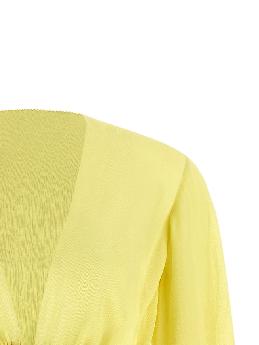 ALBERTA FERRETTI Blusa con scollo a V gialla, view 4