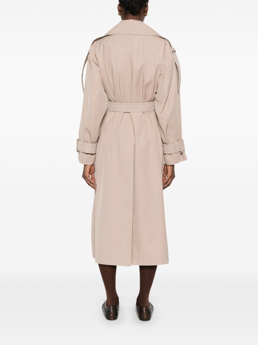 Sportmax Trench beige lungo a doppio petto con cintura in vita, view 4