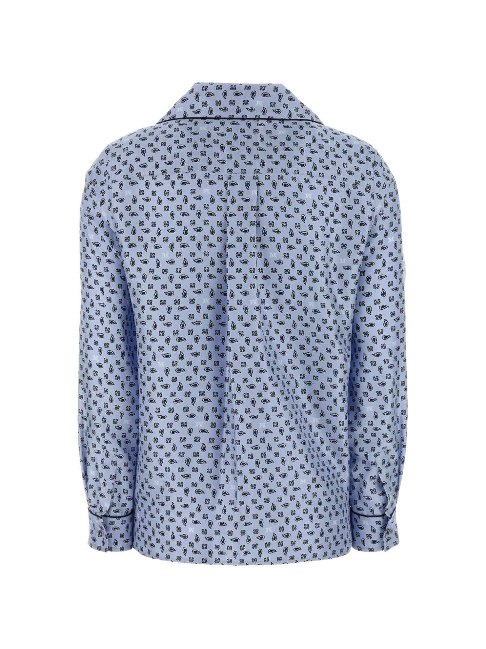 Max Mara Camicia Disco in seta celeste stile pigiama, view 2