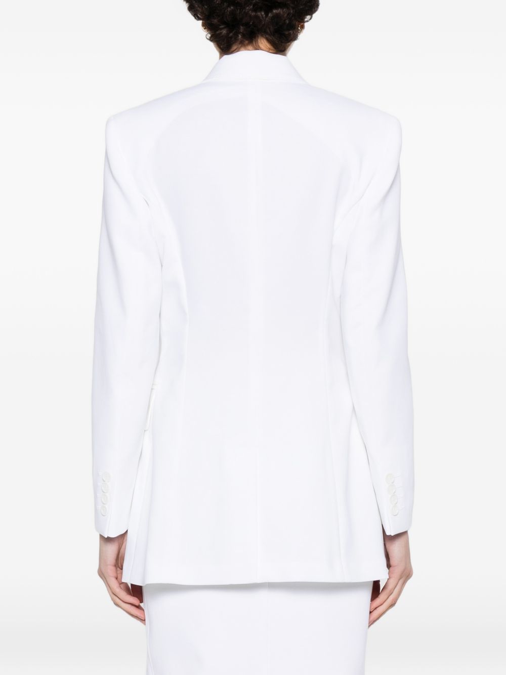 Max Mara Blazer Pagella in cotone bianco doppiopetto, view 2