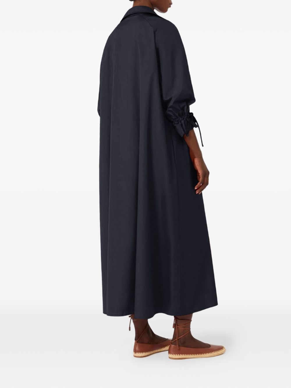 Max Mara Abito lungo Mirto in chemiser nero con cintura, view 2