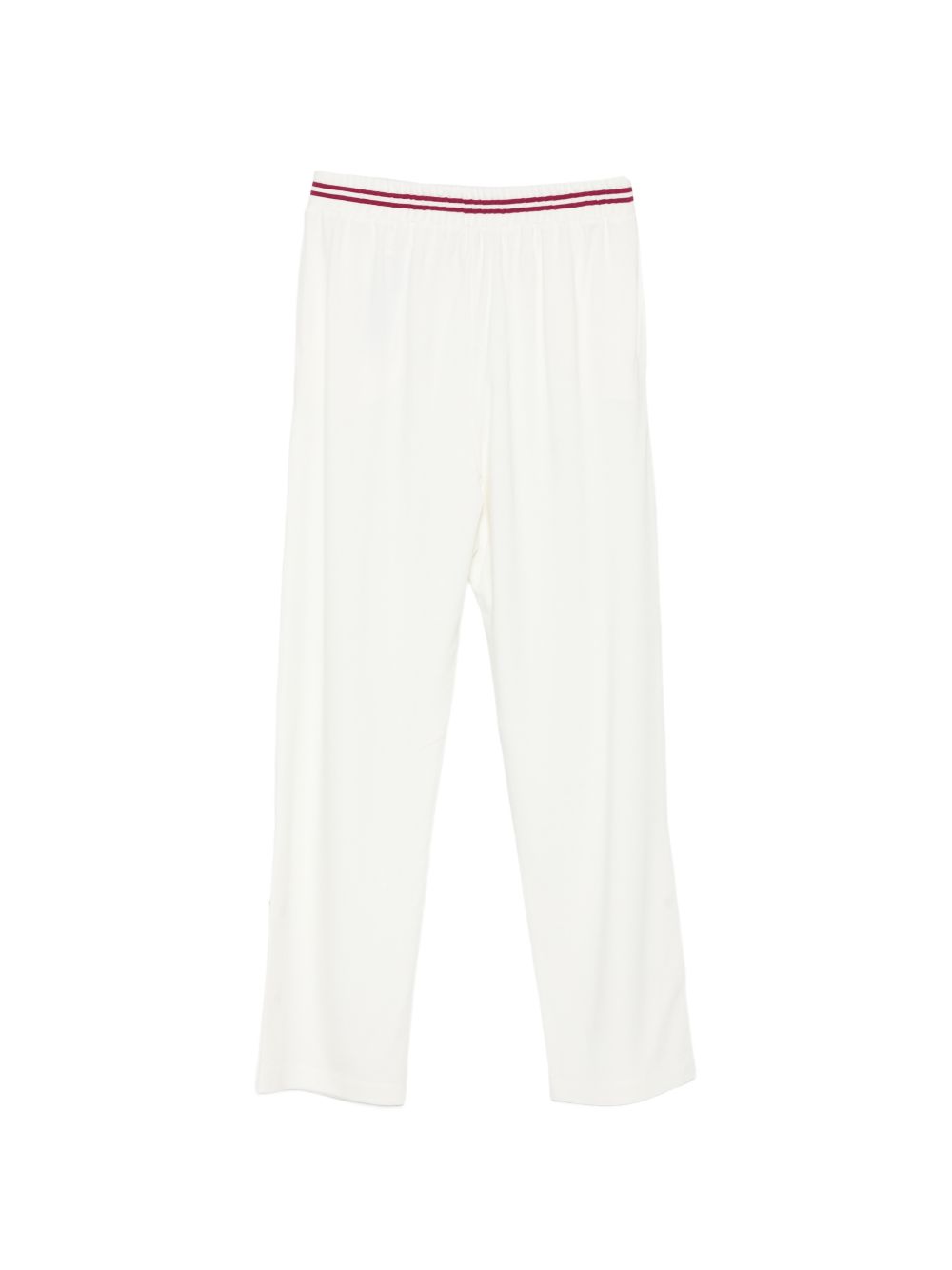 LIUJO Pantaloni bianchi casual con dettagli rossi, view 2