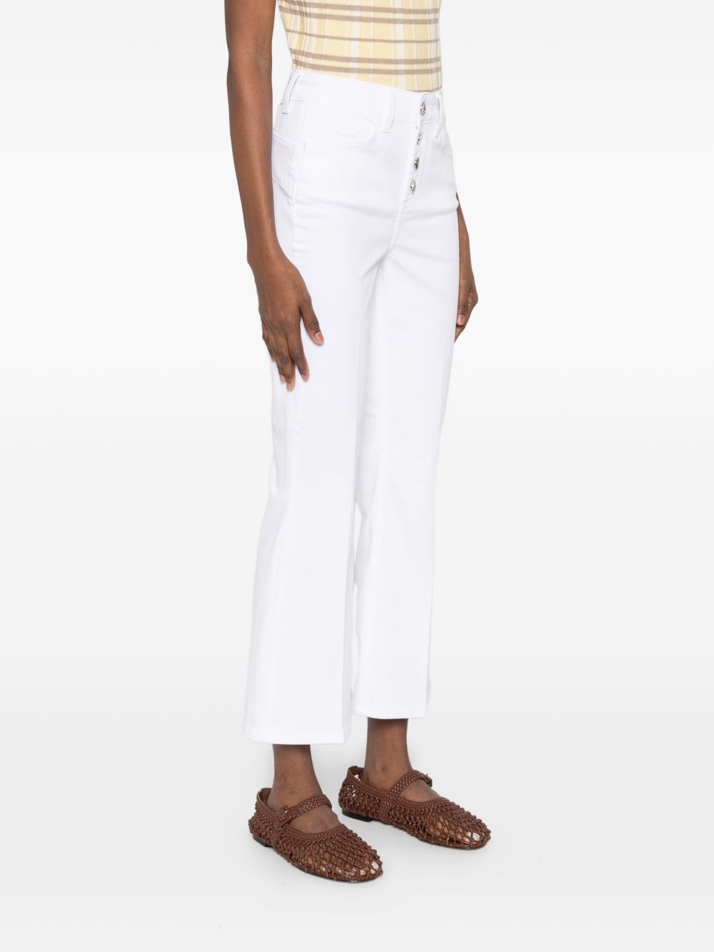 LIUJO Pantaloni bianchi in denim con tasche, view 2