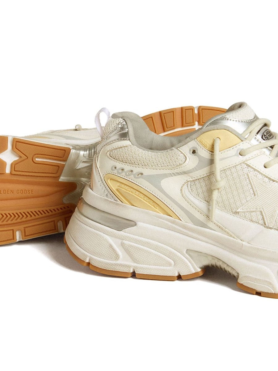 Golden Goose Sneakers 'Lightstar' bianche e gialle, view 4