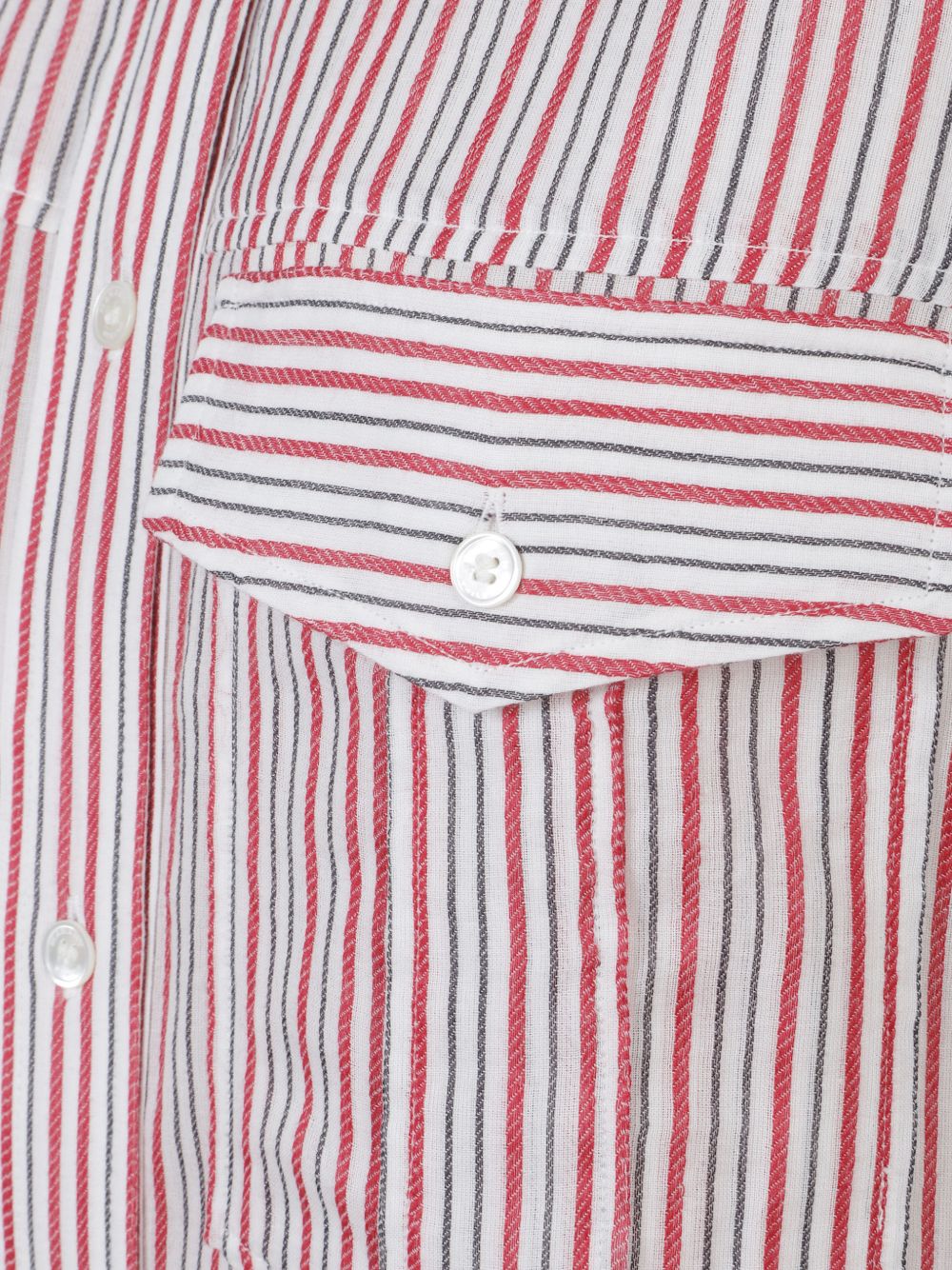 MARANT ETOILE Abito a camicia a righe rosse con tasca sul petto, view 2