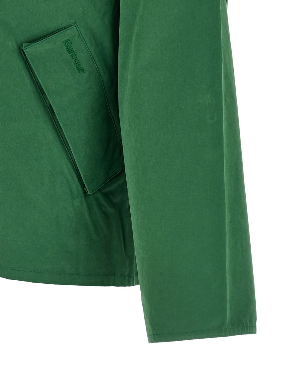 BARBOUR Giacca Transporter verde con colletto in velluto, view 2