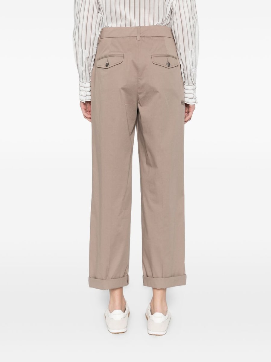 PESERICO Pantaloni beige con pinces e risvolti, view 2