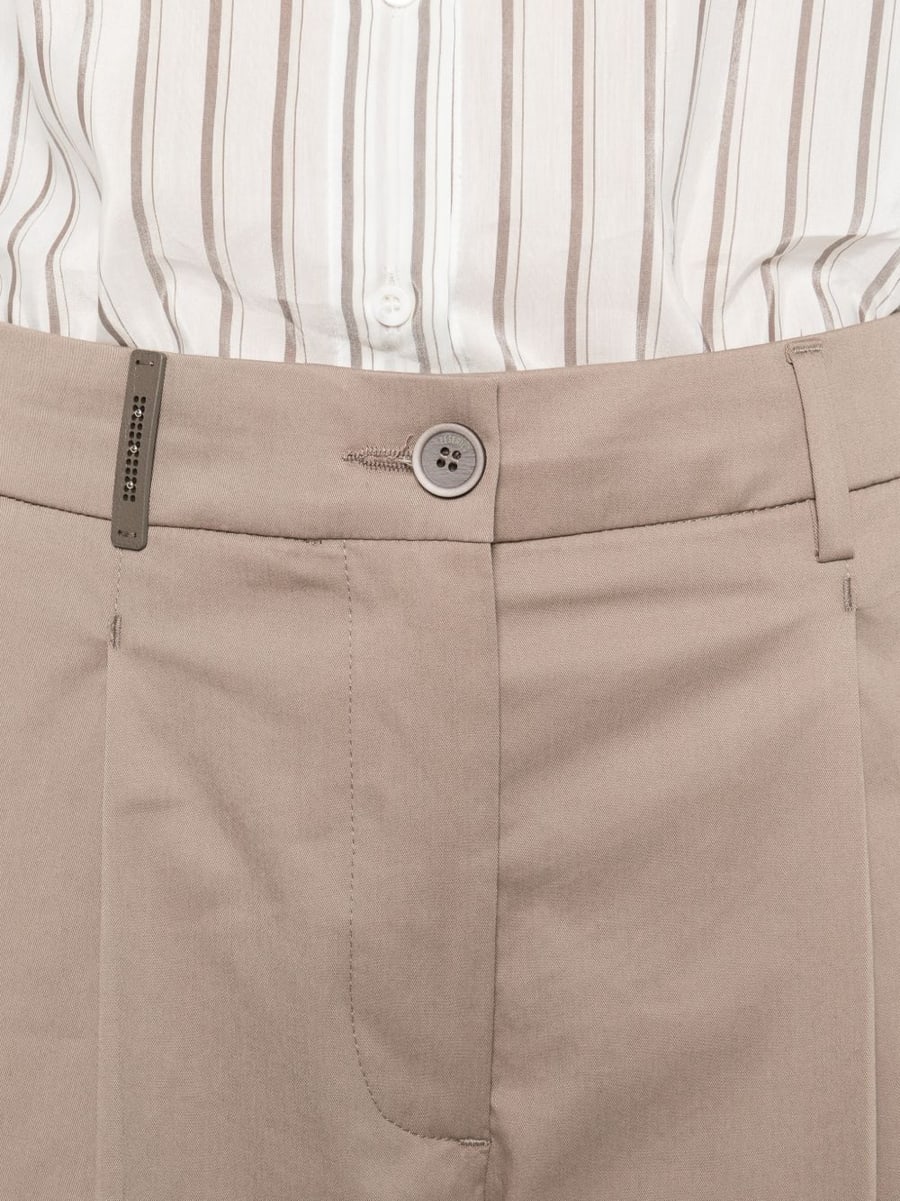 PESERICO Pantaloni beige con pinces e risvolti, view 3