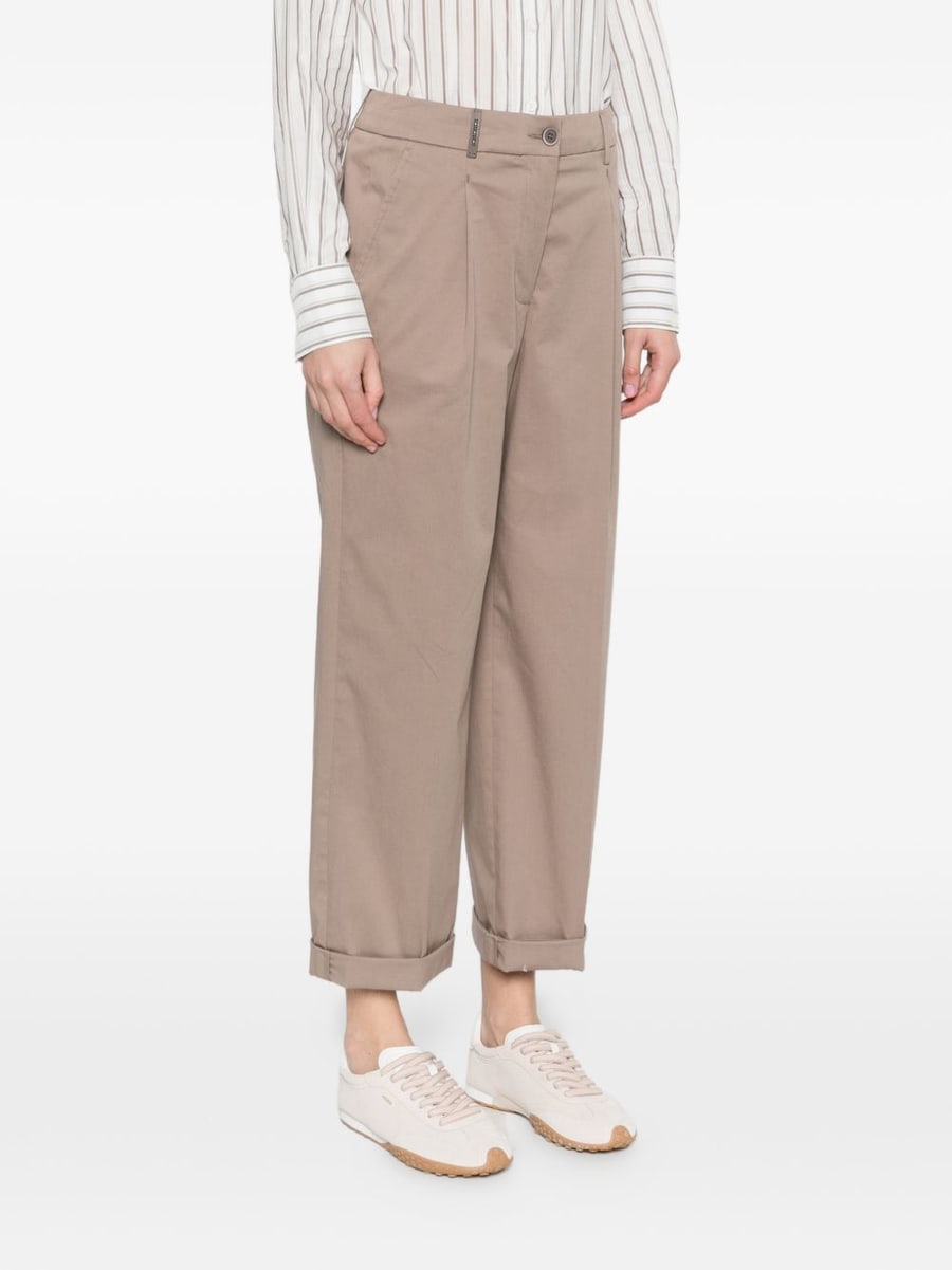 PESERICO Pantaloni beige con pinces e risvolti, view 4