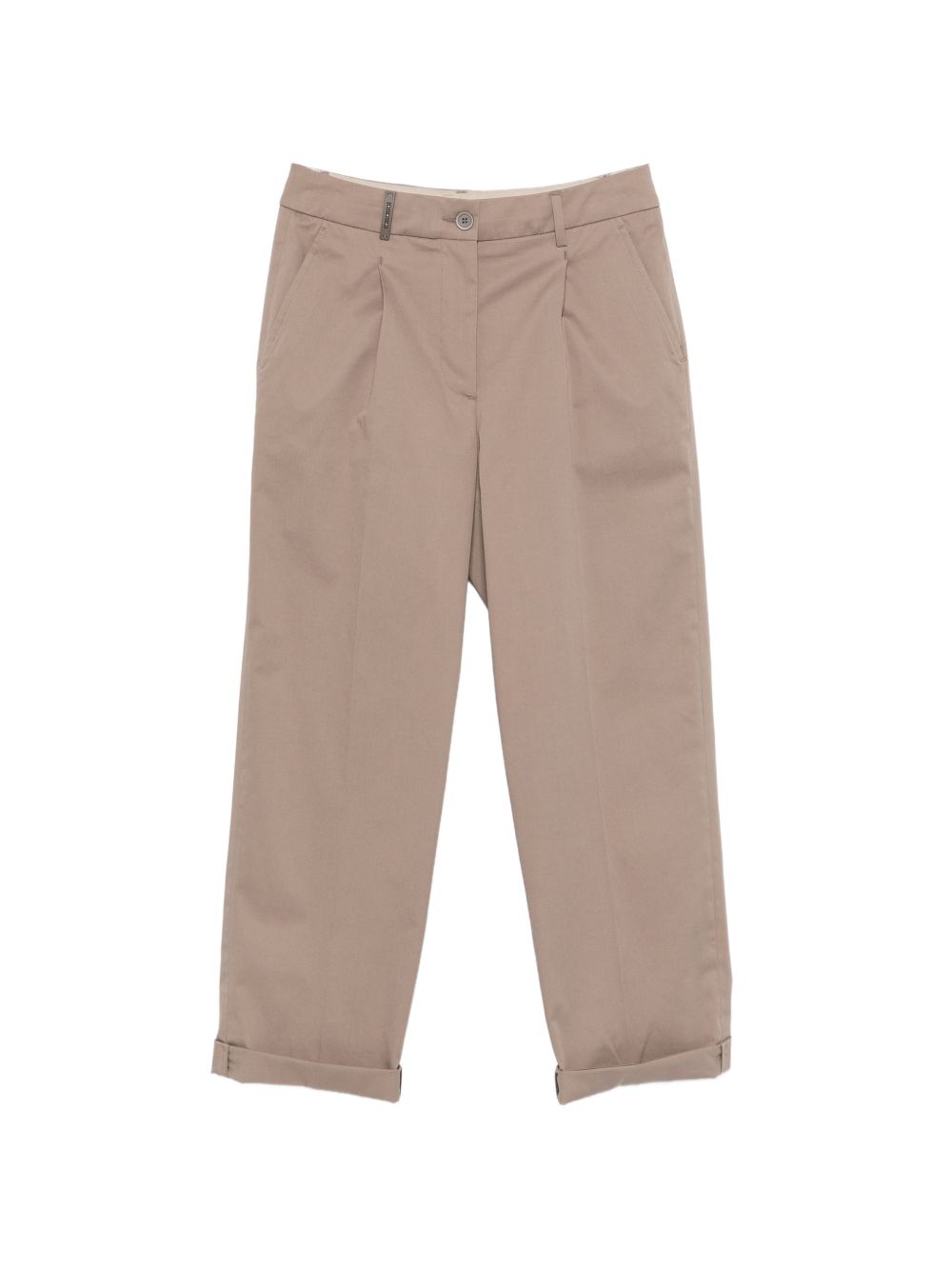PESERICO Pantaloni beige con pinces e risvolti