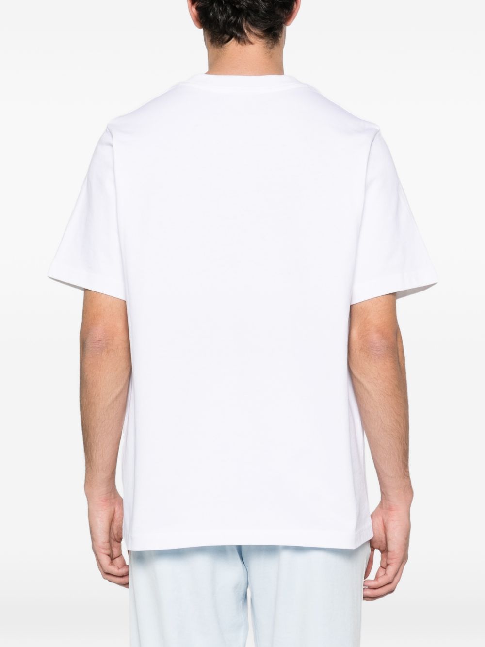 CASABLANCA T-shirt in cotone bianco con stampa e logo, view 2