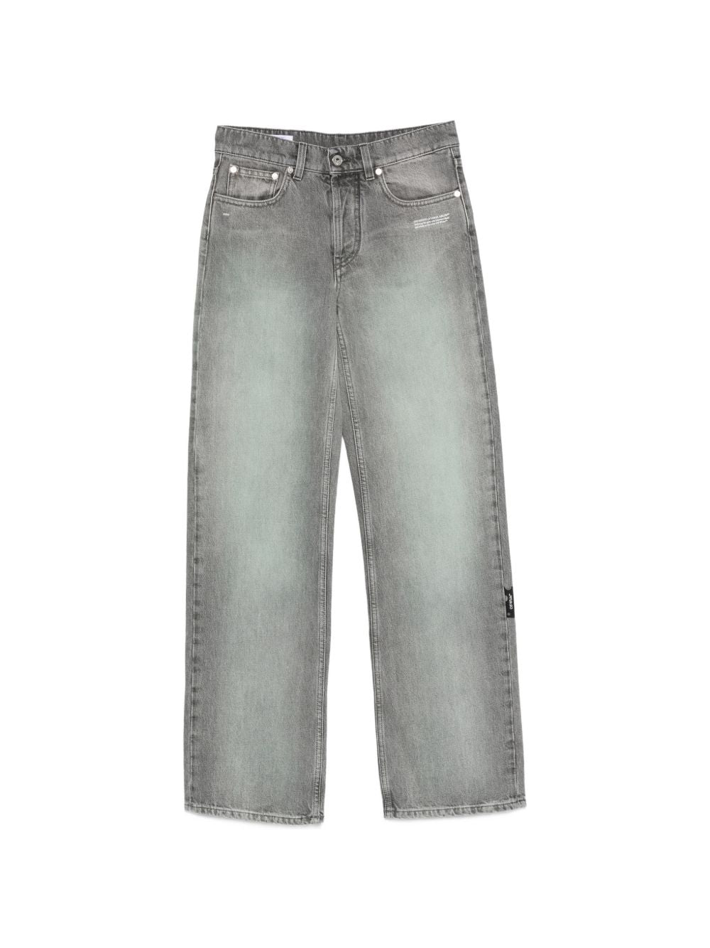 Off-White Jeans in cotone grigio con effetto slavato