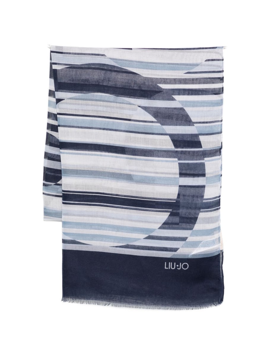 LIUJO Foulard a righe sui toni del blu